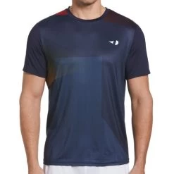 Grand Slam Stacked Geo Printed Crew -Tennis Promotion Store G1KSD035 424